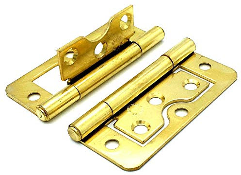 2 x Flush hinges 75mm brass plated