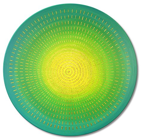 Wandbild Mandala in Gold Atlantis - HANDGEMALT - Größe 80 cm rund - mit Gold gemalt - Leinwand gespannt auf runden Keilrahmen - MADE IN GERMANY