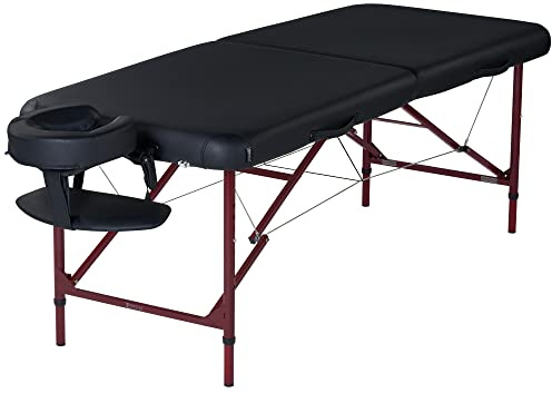 Master Massage Zephyr Leichte tragbare Massageliege Paket - Ideal für Tätowierungen und Spa-Behandlungen (Schwarz, Kastanienbraun)