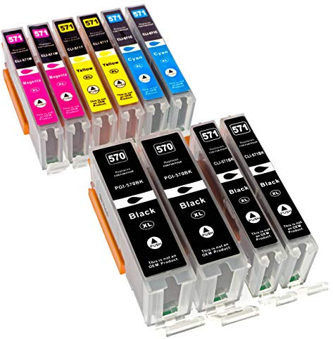 ESMONLINE 10 komp. XL Druckerpatronen als Ersatz für Canon PGI-570 CLI-571 TS 5050 5051 5052 5053 5055 6050 6051 6052 8050 8051 8052 8053 9050 9055