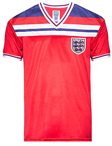 England 1982 World Cup Finals Away Retro Shirt Red Medium Cotton/Polyester