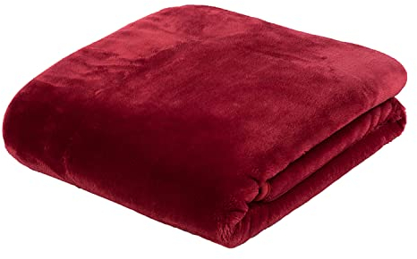 Gözze - Premium Cashmere-Feeling Wohn- und Kuscheldecke, 500 g/m², 180 x 220 cm - Rot
