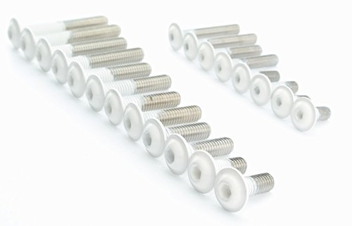 Linsenkopfschrauben Edelstahl V2A weiss M5 M6 Schrauben A2 Innensechskant, Stückzahl:20 Stk., Abmessung Schrauben:M6x16