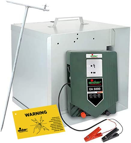 Weidezaungerät EA 3000 12V (Premium Line - Leistungsstarke 3.0 Joule) inkl. GRATIS Transport- und Sicherheits Box mit Antidiebstahlpfahl - ideal für Pferde, Schafe, Rinder, Geflügel & Wildabwehr