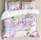 ABAKUHAUS Bridal Shower Bettbezug Set für Einzelbetten, Bride Hortensien, Milbensicher Allergiker geeignet mit Kissenbezug, 230 x 220 cm - 70 x 50 cm, Lila und Hellrosa