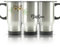 Hairyworm Personalised Travel Mug, 400ml Silver Stainless Steel Travel Mug with Handle, Customised with Initial/Name, Brown Owl Pine Tree Design Print