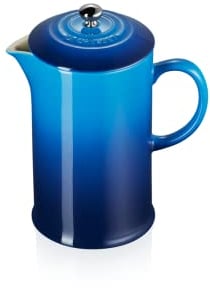 Le Creuset Stoneware Cafetière French Press with Stainless Steel Plunger, 1 Litre, Serves 3-4 Cups, Azure, 60706082200003