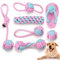 Speedy Panther Lot de 7 jouets à mâcher en corde pour petits chiens (8 semaines et plus) – Jouets de dentition et de traction en coton naturel pour chiots, chiens de petite et moyenne race – Jouets