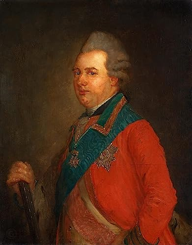 DOeraa Leinwandbilder Bild Poster Kunstdrucke Ölgemälde Porträt von Karl von Hessen Kassel durch Jean Baptiste Perronneau für Wanddekoration 60x90cm