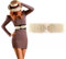 Feelorna Elastischer Skinny-Gürtel für Damen, Retro-Stil, dehnbar, mit Vintage-Interlock-Schnalle, modisch, schmaler Gürtel, Beige, Einheitsgröße