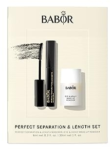 BABOR Make Up & Cleansing Set, Perfect Definition & Length Mascara, Long Lashes Look, mit Silikonbürste, Eye & Heavy Make Up Remover für jede Haut, pflegender Make-Up Entferner, 2 Teile