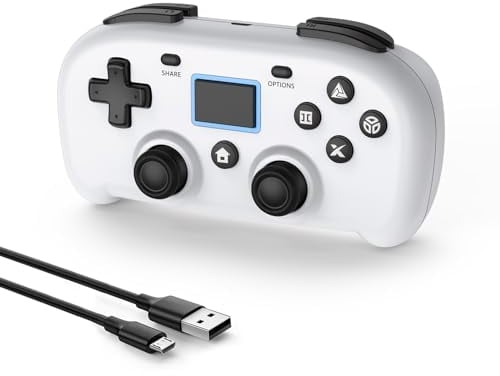 DYONDER Wireless Controller for PS4,Mini Style PS4 Gamepad Compatible with PS4/Pro/Slim,PC Game Remote for Window10/8/7,Gaming Controller with Dual Vibration/6-Axis Sensor/Audio Function(WHITE)