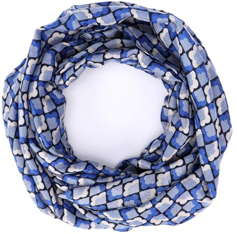 irisaa Damen Schal, Loop Schlauchschal leichter mit Leopard Muster, Halstuch Rundschal Loopschal für Frühling Herbst Ganzjährig, Schals Farbe 2019:Blau Quadrat