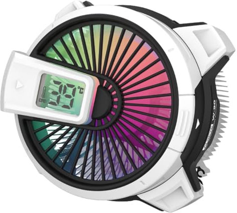 ALSEYE W90 Digital CPU Cooler for Intel, Temperature Displayed CPU Cooler for Small Size PC Case with Powerful 90mm ARGB Lighting Fan and 40mm High-Performance Heat Column Inside. (W90-Intel)