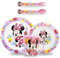 Sorrisini Set Stoviglie Riutilizzabili per Bambini, Piatti per Asilo, Scuola con Ciotola, Posate, Tazza 350ml, Set Svezzamento Prima Pappa Bambini in Plastica dura Adatta a Microonde, Minnie-Mouse