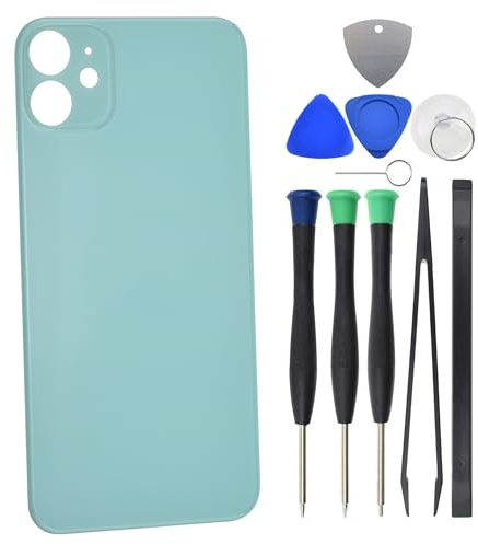 Green Back Glass Replacement for iPhone 11 with pre-cut adhesive