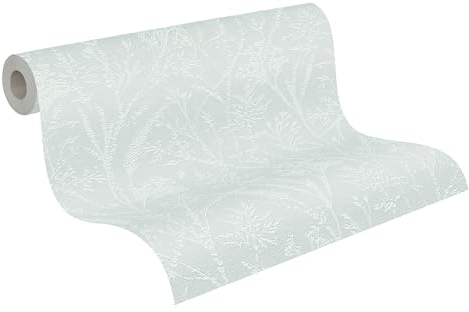 A.S. Création Papier peint intissé avec branches en vert, vert clair et blanc, papier peint design de qualité supérieure avec aspect naturel, motif forêt 397662, pour couloir, salon, fabriqué en