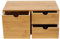 Organiseur de bureau en bambou naturel avec 3 tiroirs, rangement de table pour bureau, maison, salle de bain, design rétro en bois avec poignées encastrées, 33 x 19 x 16 cm