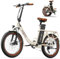 ONESPORT OT16-2 Elektrofahrrad für Erwachsene, 20 Zoll Klappfahrrad, Pendler E-City Bike mit Bluetooth Connect, 3 Fahrmodi EBike mit 250W Motor & 48V 17Ah Abnehmbaren Akku (Cremefarben)