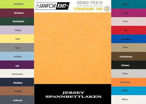 EXKLUSIV HEIMTEXTIL Jersey Spannbettlaken 90-100 x 200 cm Curry