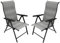 DEGAMO 2X Klappsessel Gartensessel Antibes Hochlehner, Metall und Polyrattan grau, 7-Fach verstellbar, faltbar, Outdoor