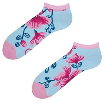Dedoles Socken Unisex Damen Herren & Kinder Baumwolle viele lustige Designs Fussball Fahrrad Pferde Geschenk links rechts verschieden, Farbe: Rosa, Motiv: Orchidee (Knöchelsocken), Gr. 39-42