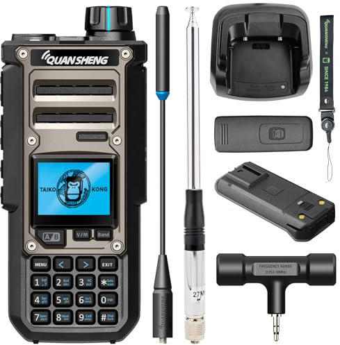 HYS Quansheng TK-11(8) 10W VHF/UHF Walkie Talkie, TYPE-C Charging Port&3000mAh Battery, Spectrum analyzer, Professional Two Way Radio with 27MHz Antenna