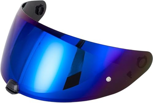 KWTN Motorrad Helmvisier, Ersatz-Gesichtsschutz for HJC HJ-31 i70/i10, Pinlock Ready Shield Visier, Windschutz, Helmlinse (klar)(Deep Blue)