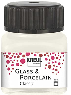 KREUL 16230 - Glass & Porcelain Classic elfenbein, im 20 ml Glas, brillante Glas- und Porzellanmalfarbe auf Wasserbasis, schnelltrocknend, deckend