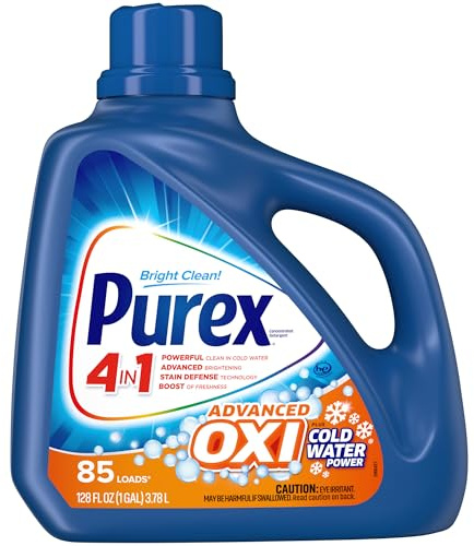 Purex Liquid Laundry Detergent Plus OXI, Stain Defense Technology, 128 Fluid Ounces, 85 Wash Loads