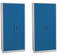 2X Flügeltürenschrank komplett montiert 1800x800x380mm Metallschrank abschließbar blau Stahlblech Lagerschrank Aktenschrank Büroschrank Werkzeugschrank 4 Fachböden 530331