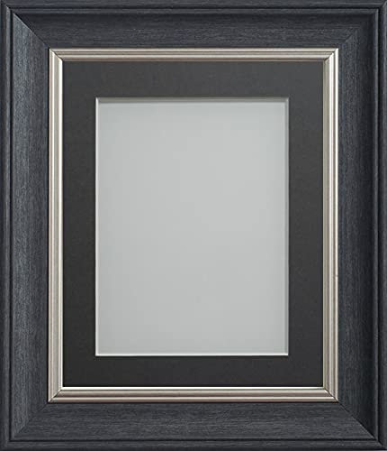 Frame Company Drummond Range Charcoal 14x11 inch Picture Photo Frame with Grey Mount for Image A4 * Choice of Sizes* Fitted with Real Glass