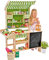 tanner DER KLEINE KAUFMANN TANNER Deco - Großer Biomarkt, mit Miniatur Lebensmitteln, Zubehör für Kaufmannsladen, lebensmittelechtes Design, 0346.8, grün