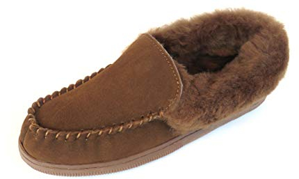 SUPER s6x Lammfell Hausschuhe, slipper, Pantoffel, Damen Hausschuhe mit Australischen Lammfell, braun mit braunen Fell mit elastischer comfort Sohle und bequem geschnitten,sehr warm (39)