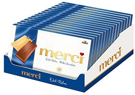 15 Tafeln a 100g Merci Edel Rahm Milch Schokolade Storck