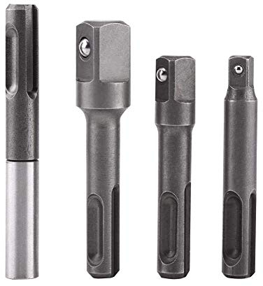 SDS Kombination,4 stücke Innensechskantschlüssel Power Extension Adapter Bit Set, Steckschlüssel Treiber Adapter für SDS Plus Bohrer 1/4 , 3/8, 1/2