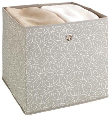 WENKO Aufbewahrungsbox Balance - Aufbewahrungskorb offen mit rundem Eingriff, Polypropylen, 32 x 32 x 32 cm, Taupe