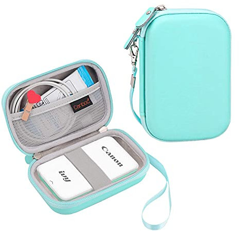 Canboc Hard Case for New Canon Ivy 2/ Canon Ivy/Canon Ivy CLIQ+ CLIQ 2 CLIQ+2 Photo Printer Mobile Wireless Bluetooth Instant Camera Printer, Mesh Bag fit Photo Paper Cable, Mint Green