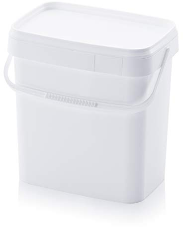 Eimer 10,3l rechteckig * 10l * lebensmittelecht stapelbar Kunststoffeimer 10 Liter weiß 10Liter