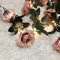 GUOCHENG Flower Garland Lights 2.45m Artificial Hanging Rose LED Copper Strings Battery Power Wreath Lights for Christmas Wedding Party Home Indoor Decorations-Rosybrown