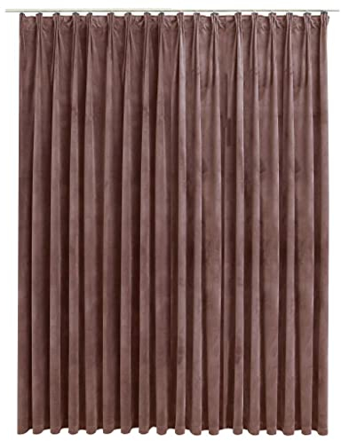 vidaXL Vorhang Verdunkelung mit Haken Verdunkelungsvorhang Kräuselband Thermo Gardine Blickdicht Dekoschal Wohnzimmer Samt Antik-Rosa 290x245cm