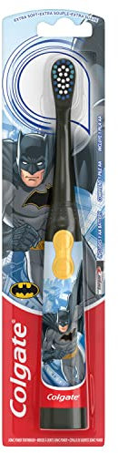 Colgate Brosse à dents électrique à piles pour enfants à partir de 3 ans, extra douce, Batman