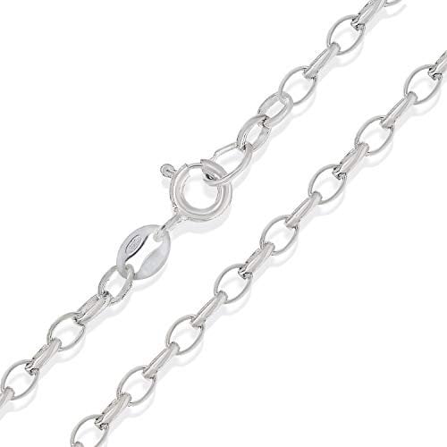 Designer Inspirations Boutique 20 Inch Sterling Silver 3 mm Thick Oval Link Belcher/Rolo Chain Necklace for MEN Unisex - Weight: 5.6 Grams. SKRO90