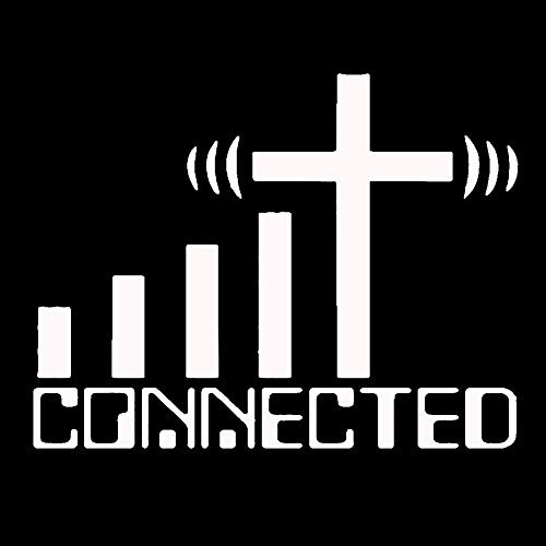 Auto-Aufkleber, wasserfest, lichtbeständig und Anti-un, verbundenes Kreuz, WiFi, christliches Auto, Fahrzeug, reflektierend, Aufkleber Dekoration – Weiß