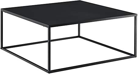 [en.casa] Couchtisch Lebus Wohnzimmertisch quadratisch Sofatisch Schwarz Metalltisch Industrial Kaffeetisch niedriger Tisch 38 x 85 x 85 cm