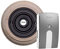Period Wireless doorbell kit. Unvarnished Natural Oak Wooden Plinth with Black 76mm Press and Byron Portable Chime