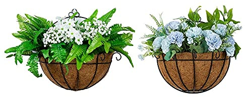 2PCS Fioriera da Parete, Fioriera da Parete da Appendere All'aperto, Fioriere da Parete da Esterno, Fioriere Parete Sospese Esterno, Cestino per Vasi da Fiori da Parete, Fioriere Sospese All'aperto