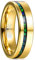 NUNCAD Partnerring Wolframcarbid Gold Herren Damen Opal Ring für Hochzeits Eheringe Freundschaft 6mm Größe 58