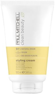 Paul Mitchell Clean Beauty Styling Cream – vegane Haar-Creme für alle Haartypen, Haarstyling für flexiblen Halt und Geschmeidigkeit, 100 ml