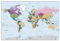 Bunte Weltkarte, politische Wandkarte, 91,4 x 61 cm, große Weltkarte, detaillierte Wandkarte von 2021, vollständig laminiert